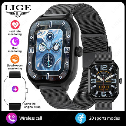 LIGE 2025 Luxus-Smartwatch für Damen – Bluetooth-Anruf, Fitness & Herzfrequenzmesser, 2,01" Ultra-HD Display, 20 Sportmodi | Taggytech