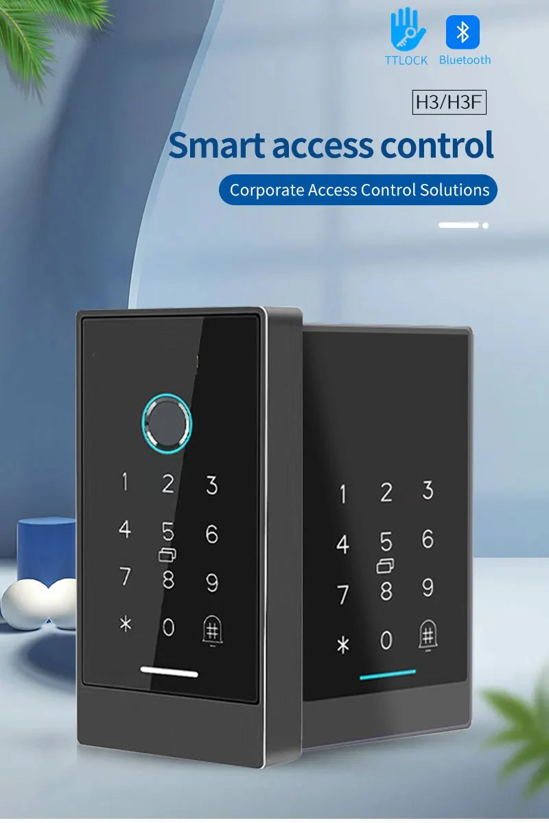 TTLock H3/H3F Fingerprint Door Access Control System – Bluetooth, NFC, RFID, Password & App Control | IP66 Waterproof