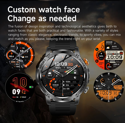 LIGE Smartwatch Men 2025 – 1000 mAh Battery, Outdoor, Bluetooth Call, Sports &amp; Flashlight
