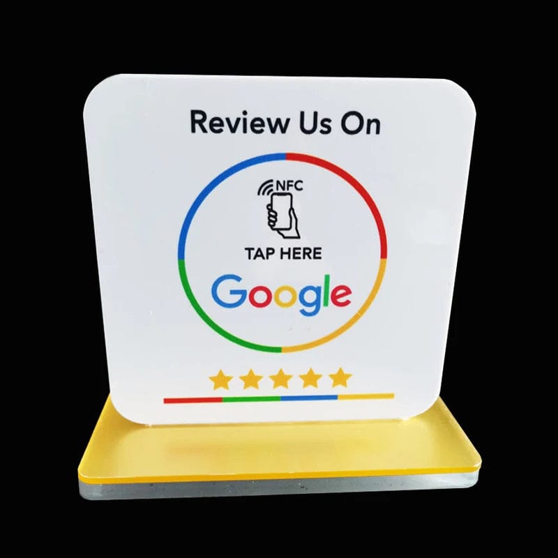 NFC-Bewertungsschild zur Integration von Google-Bewertungen in Ihrem Geschäft.
