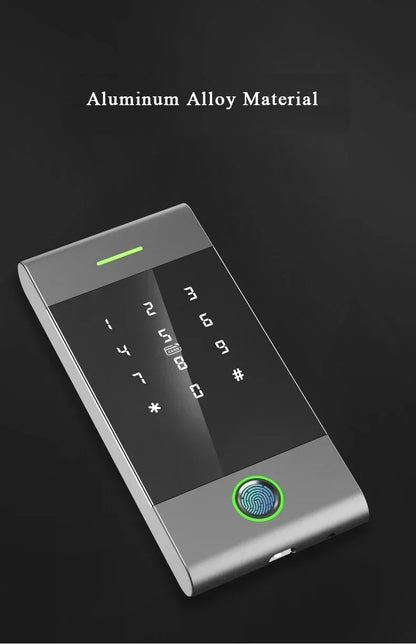 TTLock Fingerprint Access Control – Metal Housing, Rainproof, App & PIN, 13.56 MHz IC Card Reader
