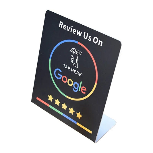 NFC-Display für die Anzeige von Google-Bewertungen in Echtzeit
