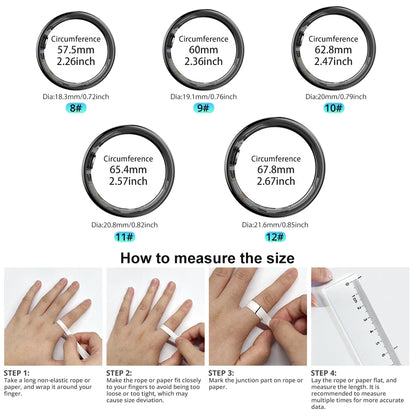 COLMI R02 Smart Ring – Health and fitness tracker, 5ATM waterproof, 39-day battery life