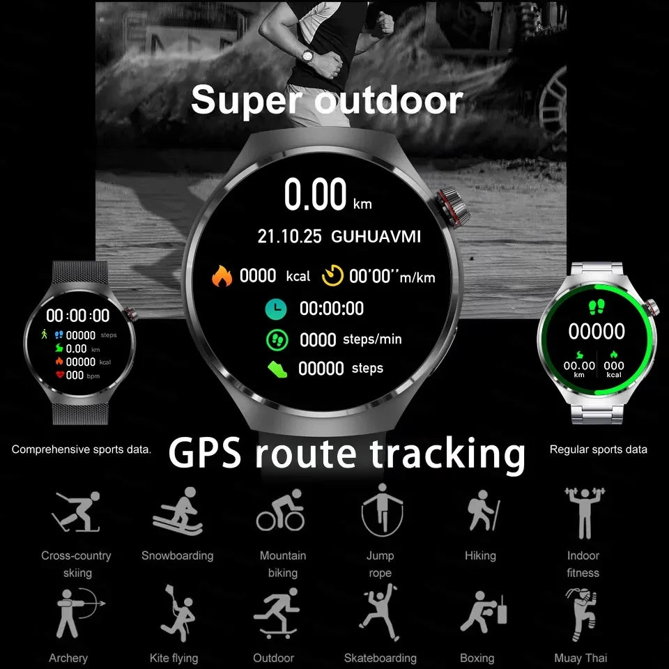 ChiBear Watch Pro 2024 – GPS &amp; NFC Smartwatch with AMOLED Display, Bluetooth Calling, Heart Rate &amp; IP68 | For Android &amp; iOS