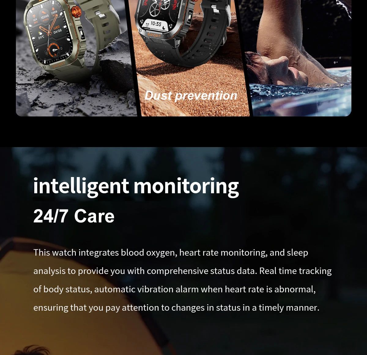 LIGE 2025 Professionelle Sport Smartwatch Herren – Outdoor Wasserdicht, LED-Taschenlampe, Bluetooth Anruf, 2,01" HD Display | Taggytech