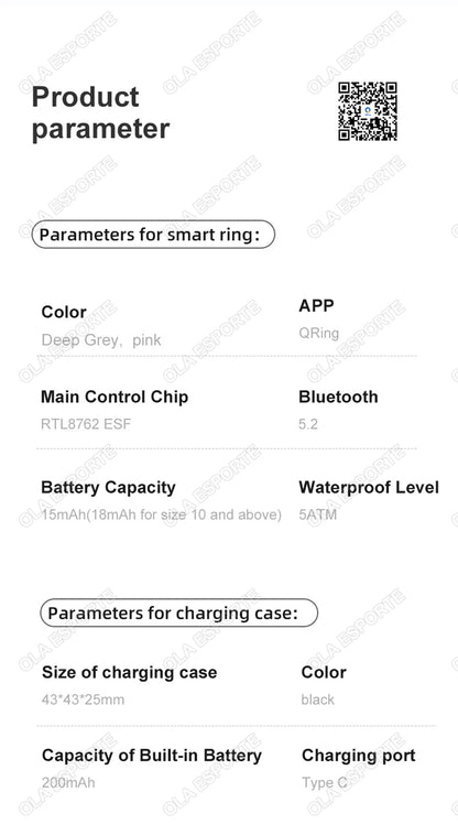 XMSJ NFC Smart Ring 2025 – Keramik, LED, 5ATM Wasserdicht, Gesundheits- & Fitness-Tracking, Gestensteuerung, Multisport