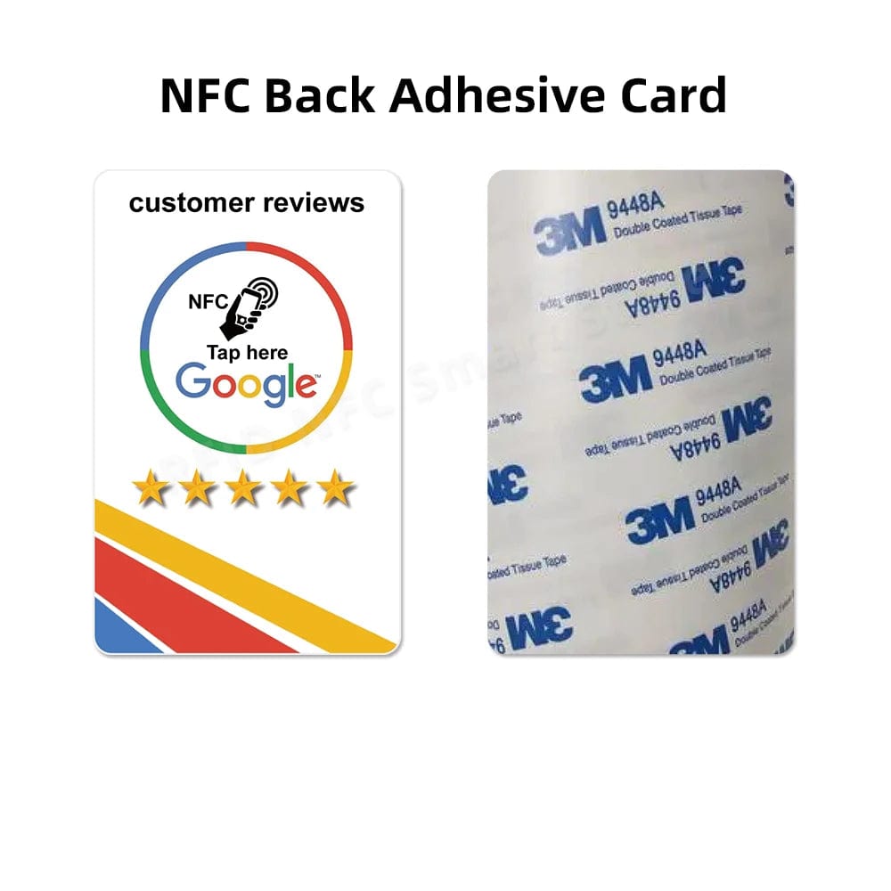 Nahaufnahme der NFC-Bewertungskarte mit Scan-Anleitung