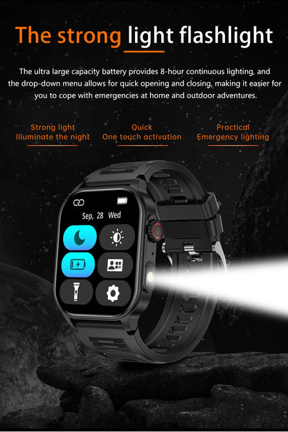 LIGE 2025 Smartwatch Men &amp; Women – 2.01" HD TFT, Fitness &amp; Health Monitor, LED Flashlight, Bluetooth Call, Sports Smartwatch