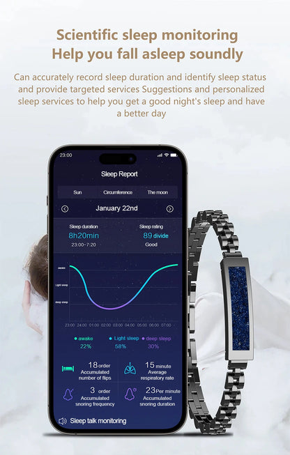 LIGE BWS2 Damen Fitness Tracker 2025 – Ohne Bildschirm, Herzfrequenz, SpO₂ & Schlaftracking | Taggytech