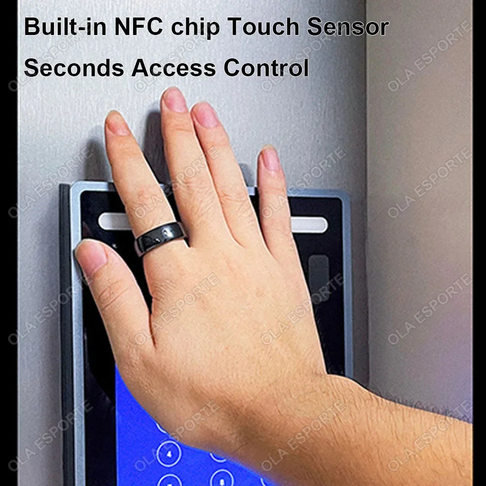 XMSJ NFC Smart Ring 2025 – Keramik, LED, 5ATM Wasserdicht, Gesundheits- & Fitness-Tracking, Gestensteuerung, Multisport